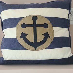 Newport Nautical Navy and Cream Anchor Pillow - 2 Pillows